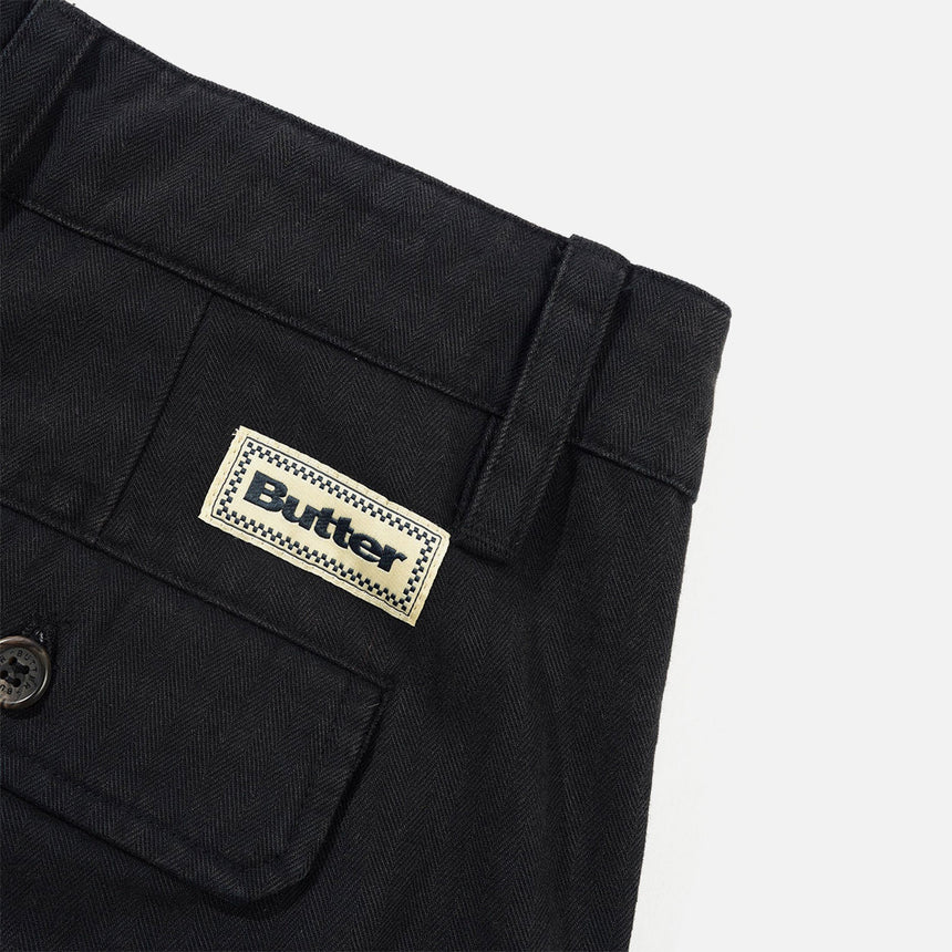 BUTTER GOODS Pleated Shorts - Washed Black