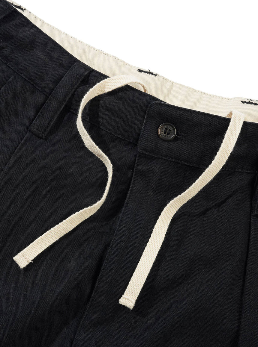 BUTTER GOODS Pleated Trousers - Washed Black