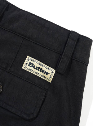 BUTTER GOODS Pleated Trousers - Washed Black