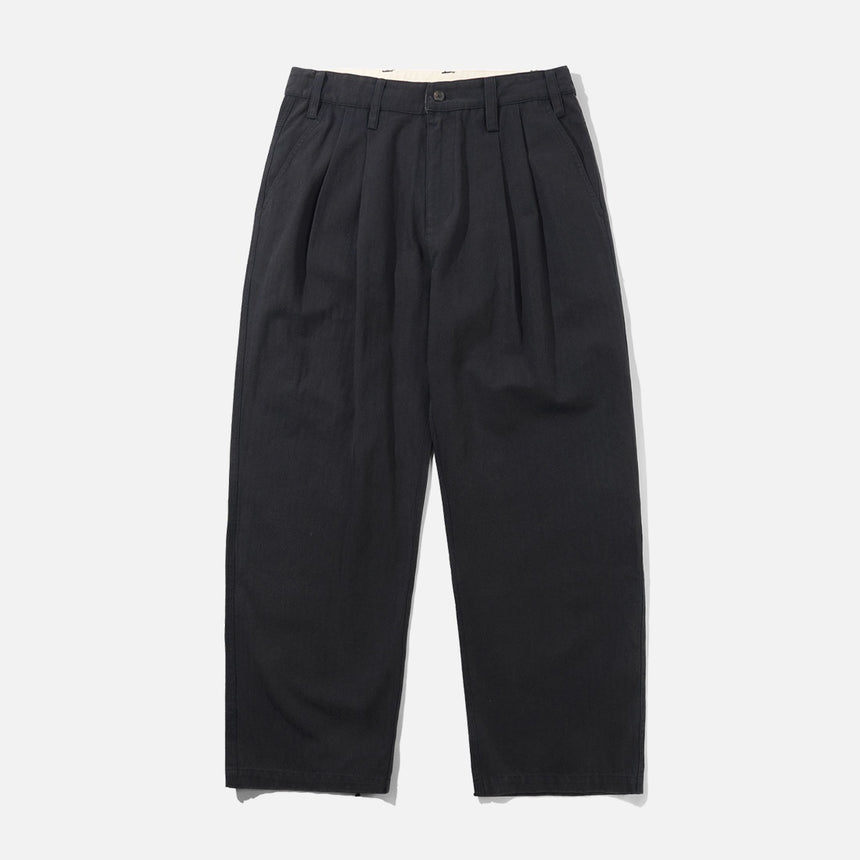 BUTTER GOODS Pleated Trousers - Washed Black