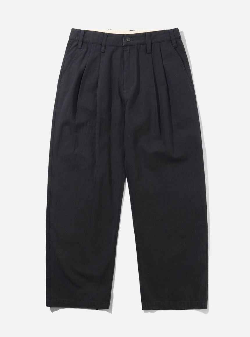 BUTTER GOODS Pleated Trousers - Washed Black