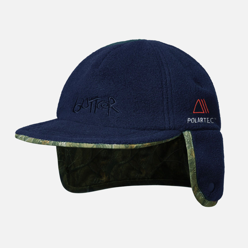 BUTTER GOODS Polartec Reversible Trapper Cap - Forest Camo/Navy