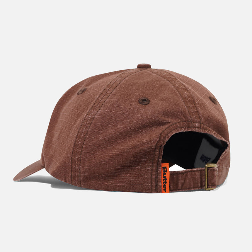 BUTTER GOODS Rounded Logo 6 Panel Cap - Washed Brown
