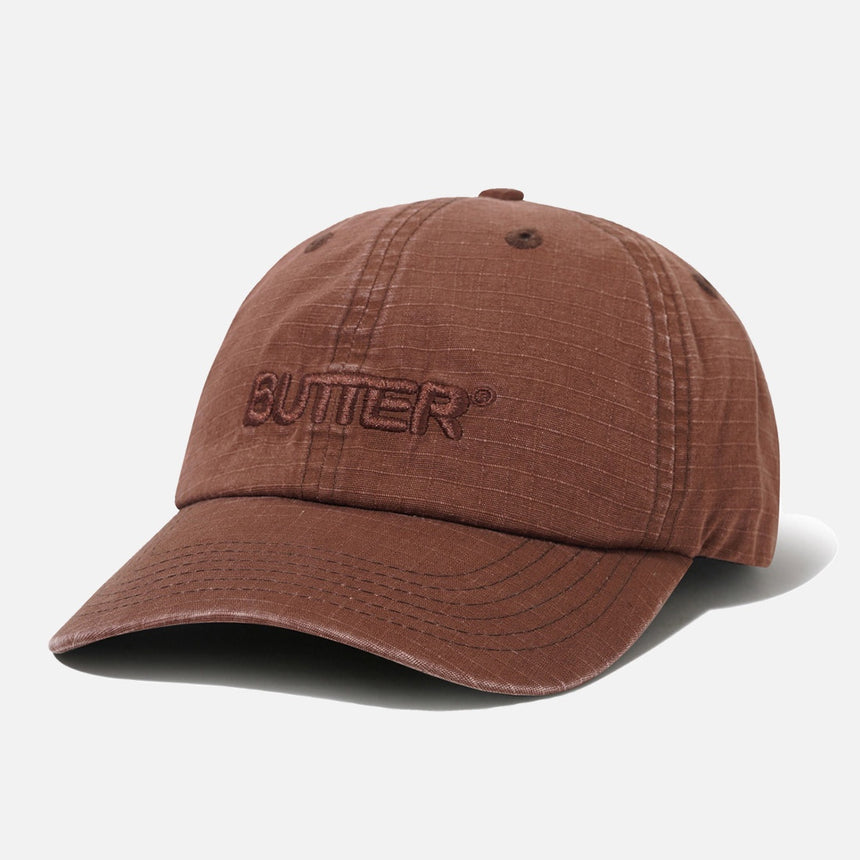BUTTER GOODS Rounded Logo 6 Panel Cap - Washed Brown