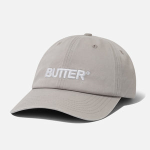 BUTTER GOODS Rounded Logo 6 Panel Cap - Washed Light Grey