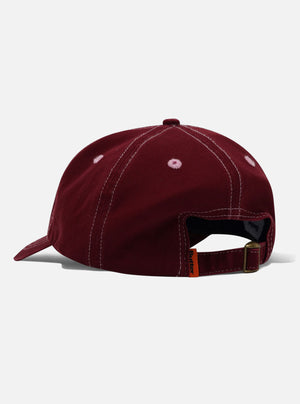 BUTTER GOODS Rounded Logo 6 Panel Cap - Washed Maroon