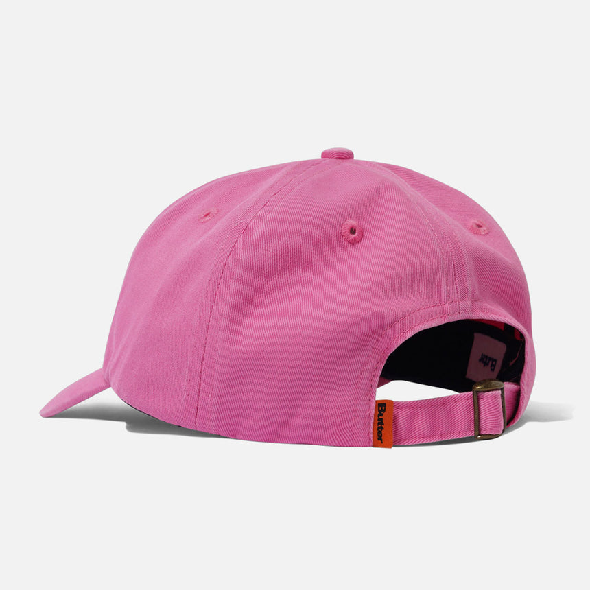 BUTTER GOODS Rounded Logo 6 Panel Cap - Washed Pink