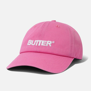BUTTER GOODS Rounded Logo 6 Panel Cap - Washed Pink
