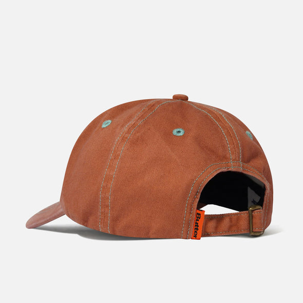 BUTTER GOODS Rounded Logo 6 Panel Cap - Washed Sangria