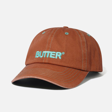 BUTTER GOODS Rounded Logo 6 Panel Cap - Washed Sangria