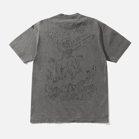 BUTTER GOODS Satan Tee - Black Acid Wash