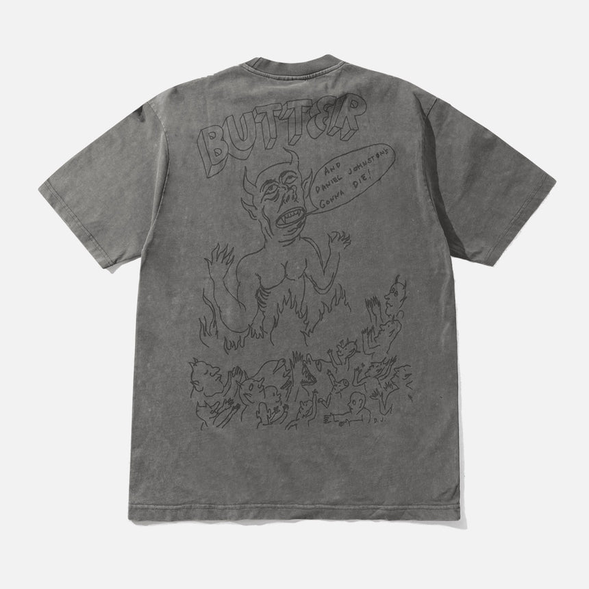 BUTTER GOODS Satan Tee - Black Acid Wash