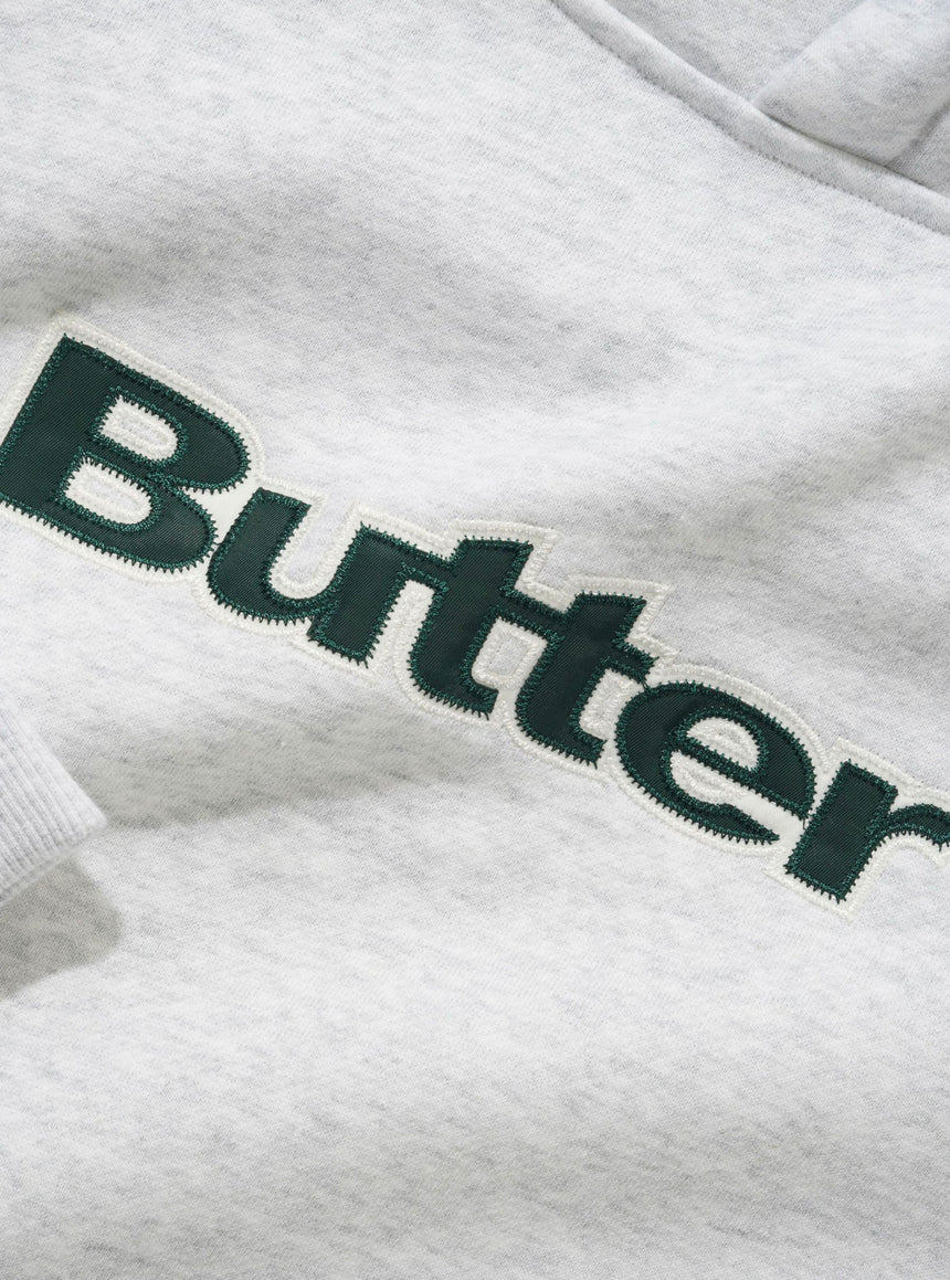 BUTTER GOODS Satin Applique Pullover Hood - Ash