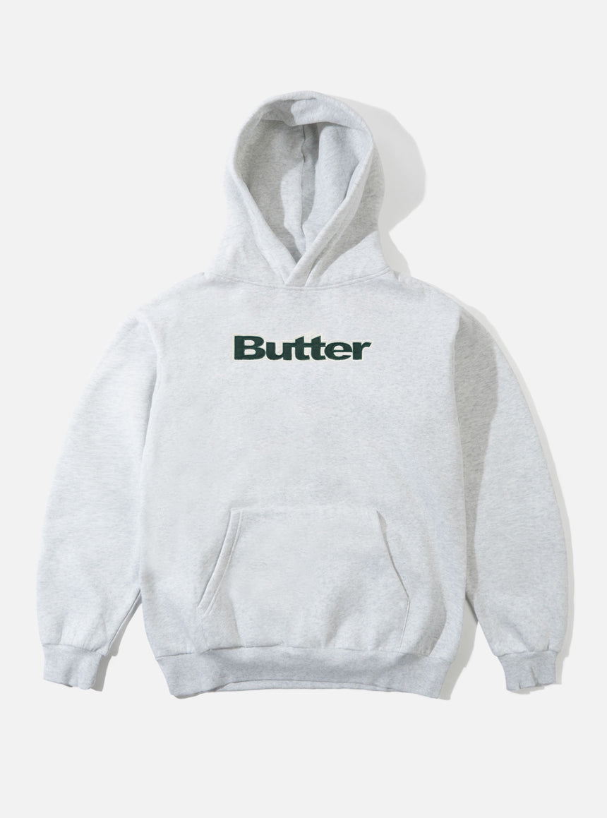 BUTTER GOODS Satin Applique Pullover Hood - Ash