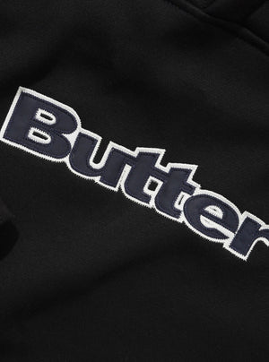BUTTER GOODS Satin Applique Pullover Hood - Black