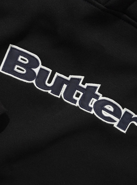BUTTER GOODS Satin Applique Pullover Hood - Black