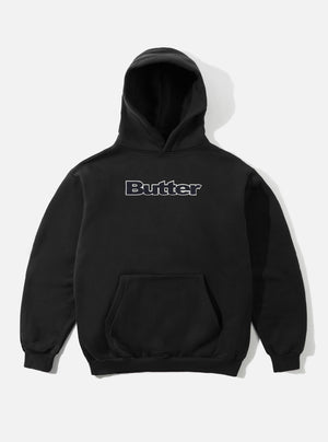 BUTTER GOODS Satin Applique Pullover Hood - Black