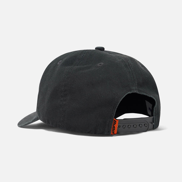 BUTTER GOODS Scrawling 5 Panel Cap - Washed Black