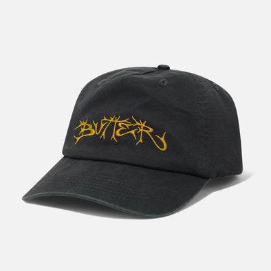 BUTTER GOODS Scrawling 5 Panel Cap - Washed Black