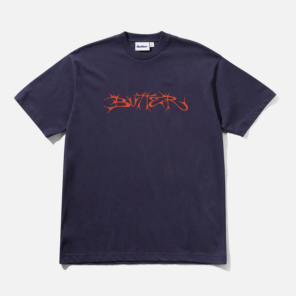 BUTTER GOODS Scrawling Tee - Navy
