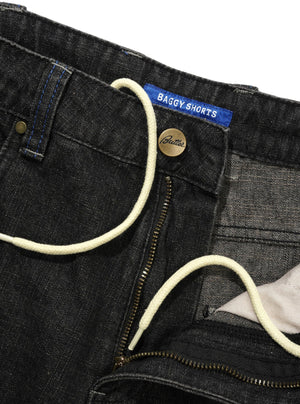 BUTTER GOODS Serif Baggy Shorts - Streaky Faded Black