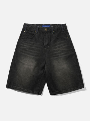 BUTTER GOODS Serif Baggy Shorts - Streaky Faded Black
