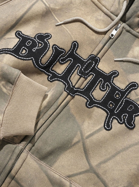 BUTTER GOODS Serif Zip-Thru Hood - Forest Camo
