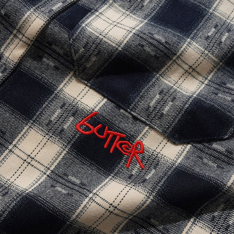 BUTTER GOODS Sirocco Shirt - Navy/White