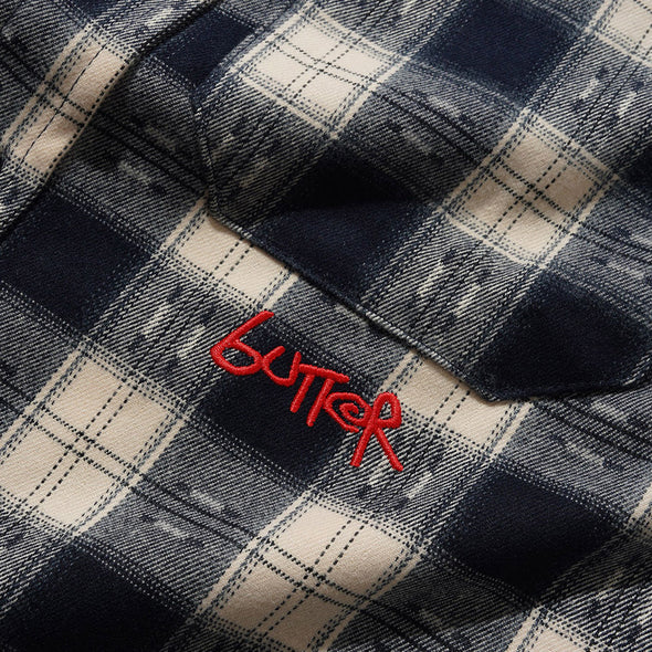 BUTTER GOODS Sirocco Shirt - Navy/White