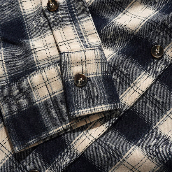 BUTTER GOODS Sirocco Shirt - Navy/White