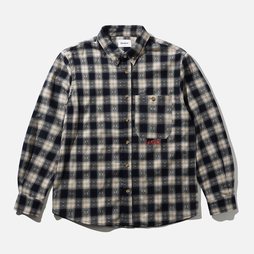 BUTTER GOODS Sirocco Shirt - Navy/White