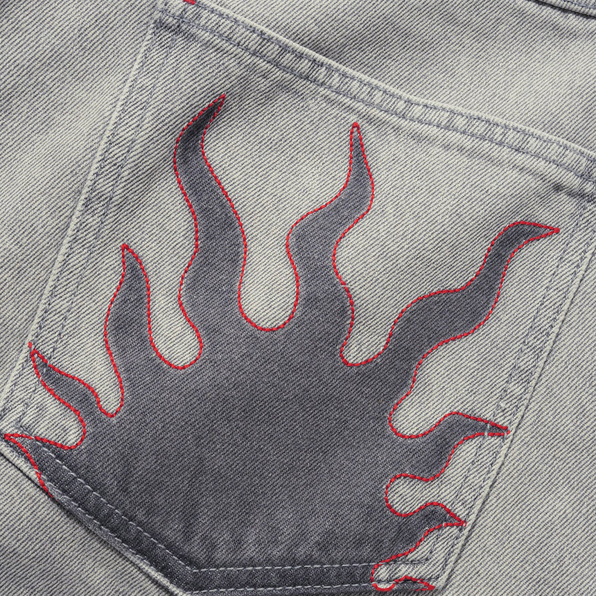 BUTTER GOODS Solar Fade Denim Shorts - Grey Wash