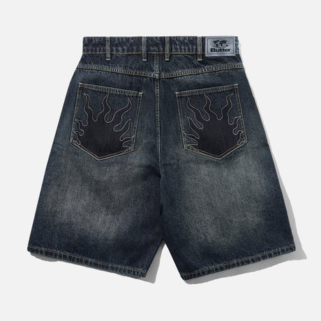 BUTTER GOODS Solar Fade Denim Shorts - Blue Tint Ripple