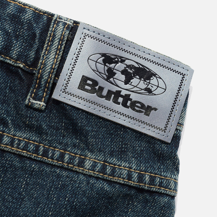 BUTTER GOODS Solar Fade Denim Shorts - Blue Tint Ripple