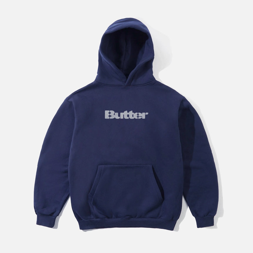 BUTTER GOODS Stencil Logo Pullover Hood - Navy