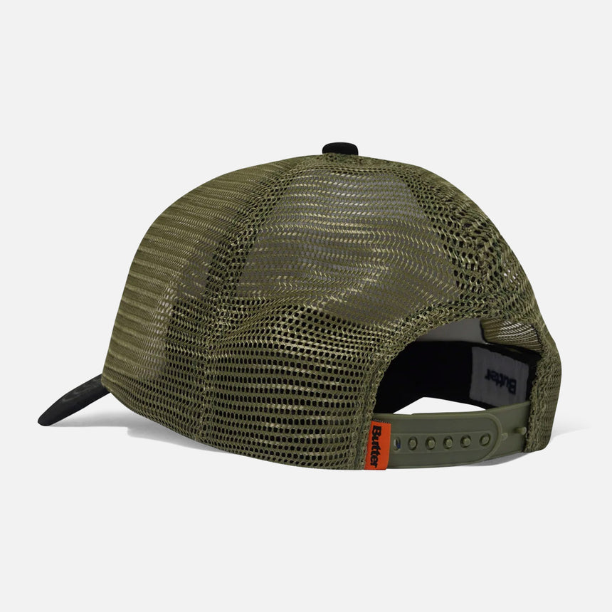 BUTTER GOODS Stencil Trucker Cap - Black