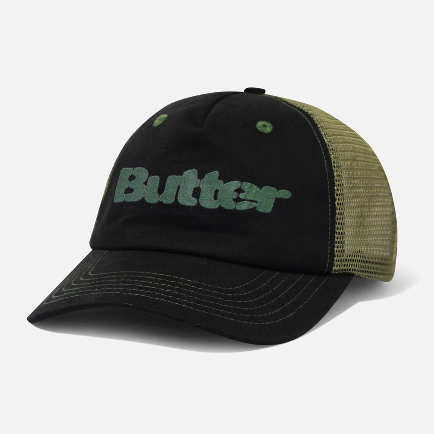 BUTTER GOODS Stencil Trucker Cap - Black