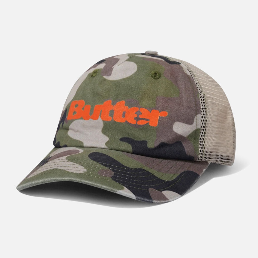 BUTTER GOODS Stencil Trucker Cap - Camo