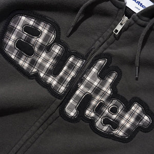 BUTTER GOODS Stretch Zip Thru Hood - Washed Black