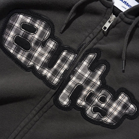 BUTTER GOODS Stretch Zip Thru Hood - Washed Black