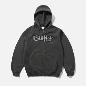 BUTTER GOODS Stretch Zip Thru Hood - Washed Black