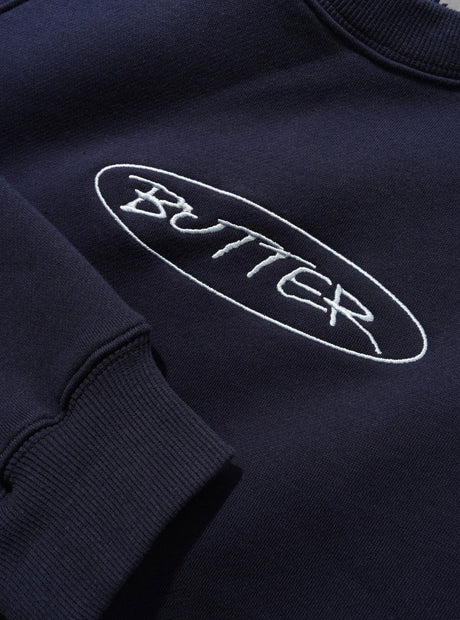 BUTTER GOODS Team Panel Crewneck - Navy