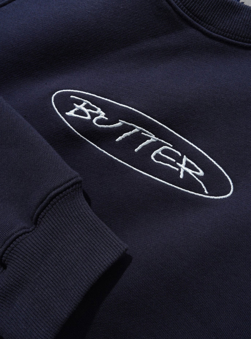 BUTTER GOODS Team Panel Crewneck - Navy