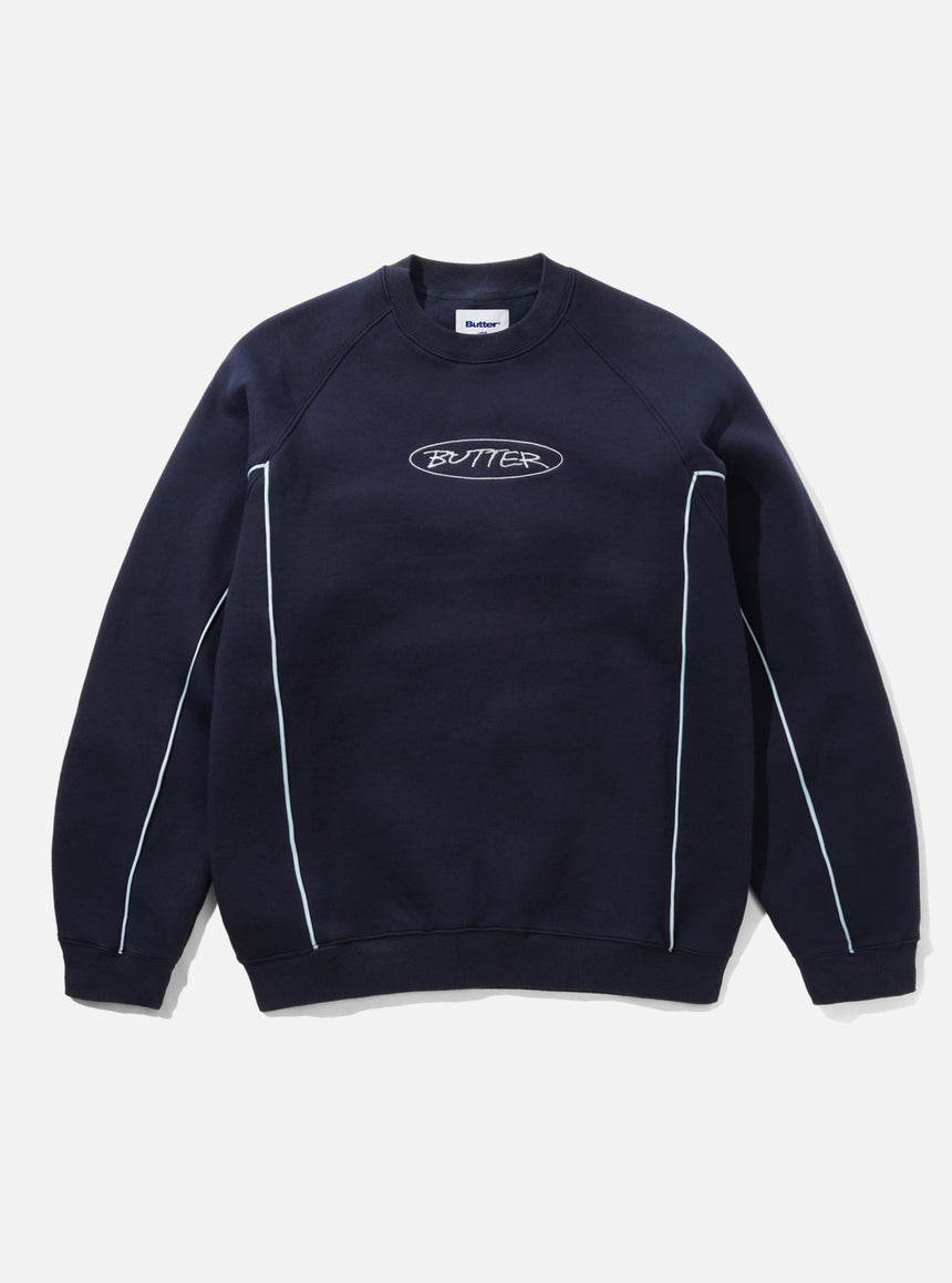 BUTTER GOODS Team Panel Crewneck - Navy