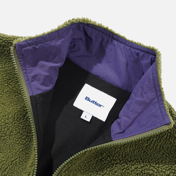 BUTTER GOODS Terrain Highpile Jacket - Moss