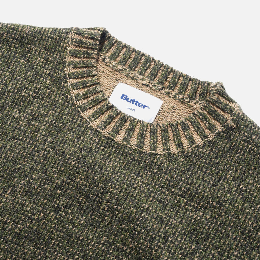 BUTTER GOODS Textured Knit Sweater - Army
