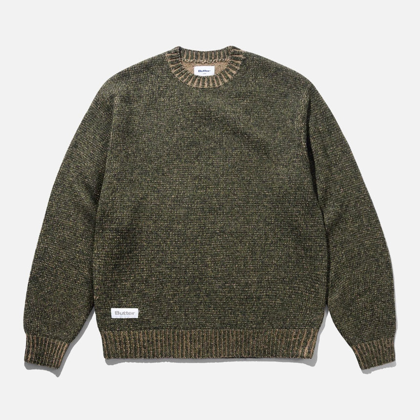 BUTTER GOODS Textured Knit Sweater - Army