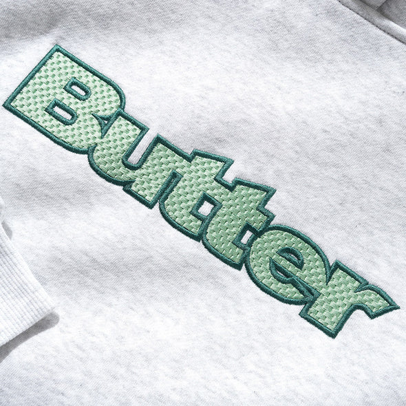 BUTTER GOODS Textured Logo Pullover Hood - Ash