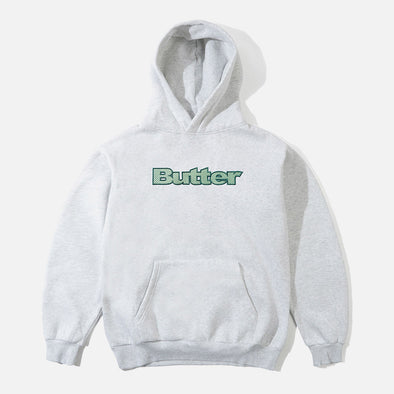 BUTTER GOODS Textured Logo Pullover Hood - Ash