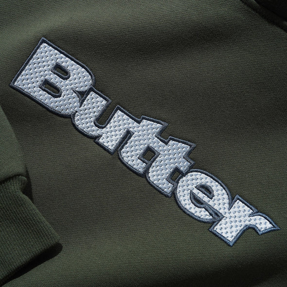 BUTTER GOODS Textured Logo Pullover Hood - Fatigue
